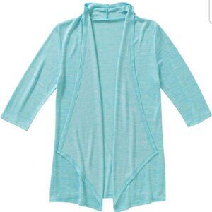 FADED GLORY Girls' Flyaway Cardigan - pastel turquoise L (10-12)